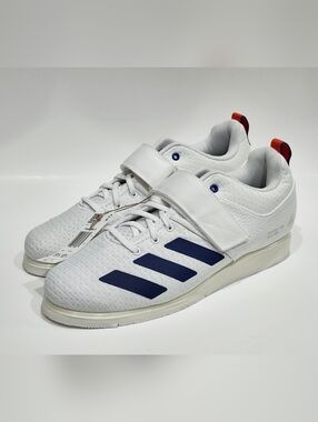 Adidas Powerlift 5 Weightlifting Shoes Men's Sz 9.5 White Blue Orange JP9878 NWT